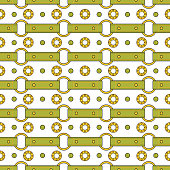 Seamless pattern with thin green straps with gold fittings and pendants. Fashion accessories for Women. Background for bags, scarves, clothes, fabrics.