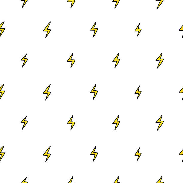 Seamless vector geometric pattern of lightning Seamless vector geometric pattern of lightning on a white background. lightning patterns stock illustrations