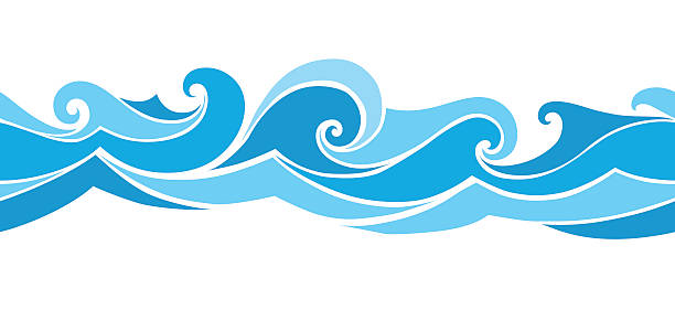 ilustraciones, imágenes clip art, dibujos animados e iconos de stock de sin fisuras las olas desde elemento del diseño - ola