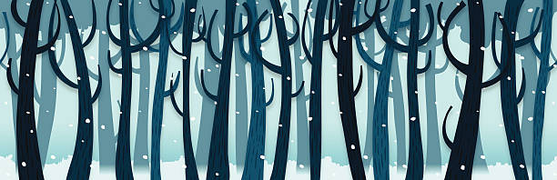 Seamless Winter Forest Background vector art illustration