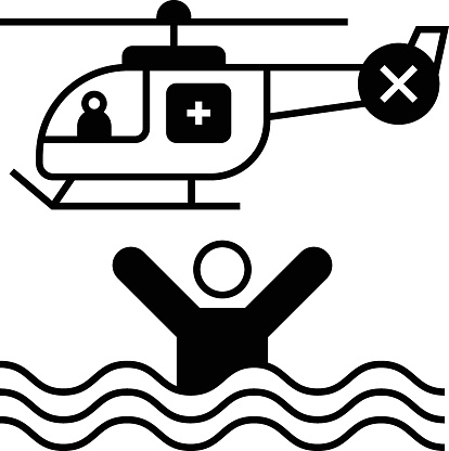 Search and response Concept, Air sea rescue Cocnept vector glyph icon design, Rescue Response Symbol on White background