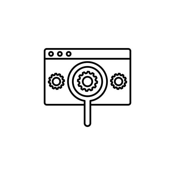 ilustrações de stock, clip art, desenhos animados e ícones de search for browser settings icon. element of sturt up icon for mobile concept and web apps. thin line search for browser settings icon can be used for web and mobile - sturm