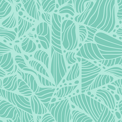 Seashells inspired pattern in light turquoise blue