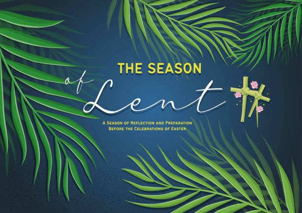 Season of Lent. Vector illustration Season of Lent. Palm Sunday, Easter and the Resurrection of Christ lent stock illustrations