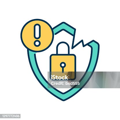 istock Security breach RGB color icon 1297772406