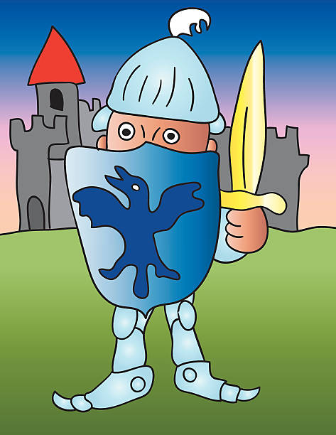 security knight vector art illustration