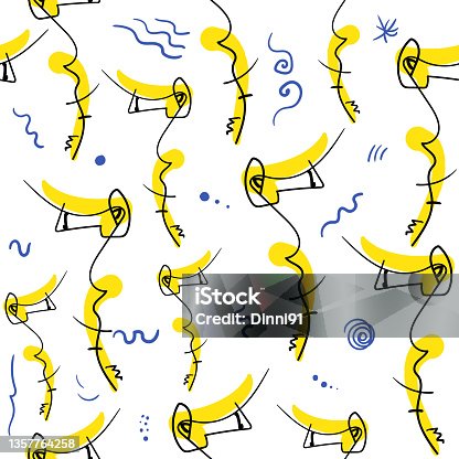 istock Seemless pattern abstract background with sea horse. Surrealism art 1357764258
