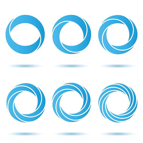 Segmented o letter set Segmented o letter set, 3d illustration, isolated, vector, eps 8 spiral stock illustrations