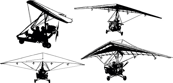 A selection of black-white vector images of the trike