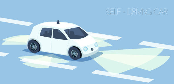 車を運転している自己 - 自動運転点のイラスト素材／クリップアート素材／マンガ素材／アイコン素材