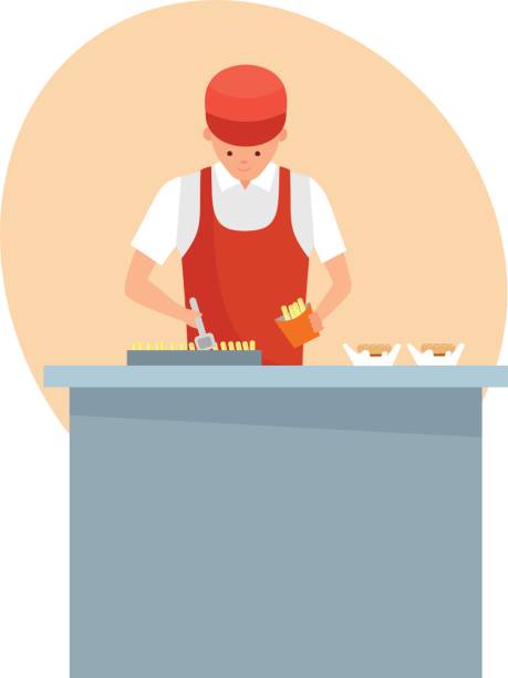 Best Fast Food Employee Illustrations Royalty Free Vector