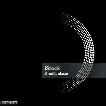istock Semi circle, orbital dots, horizontal size gradient 1337463972