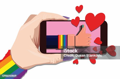 istock Sending likes for Pride month with my smartphone 1396640869