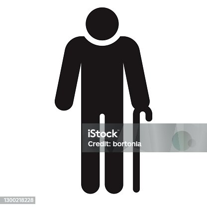 istock Senior Men's Washroom Accessibility Icon 1300218228
