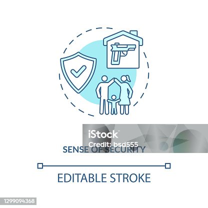 istock Sense of security turquoise concept icon 1299094368
