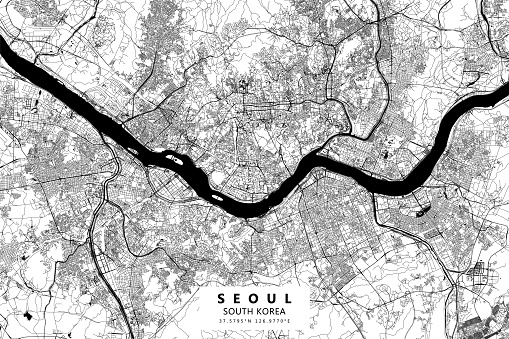 Seoul, South Korea Vector Map