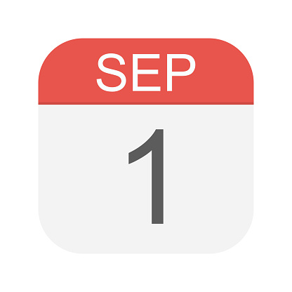 September 1 Calendar Icon Stock Illustration - Download Image Now - iStock