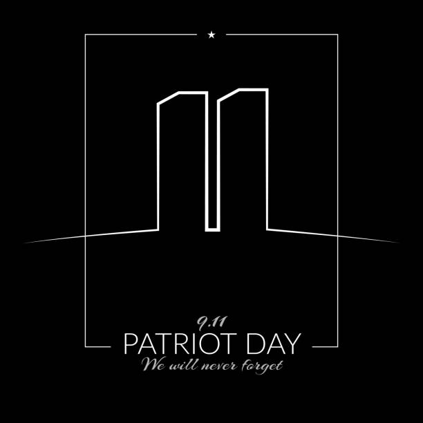 9月11日在美國愛國者日紀念日在一個黑暗的背景剪影雙子塔載體 - 紀念碑 幅插畫檔、美工圖案、卡通及圖標