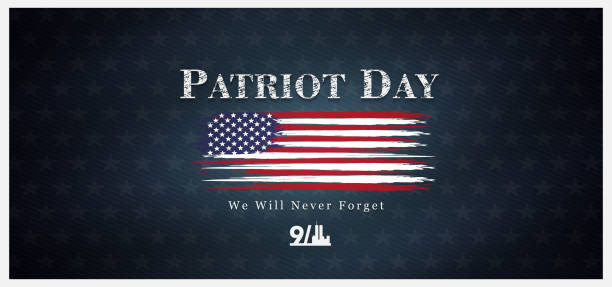 September 11, patriot day background, we will never forget, united states flag posters, modern design vector illustration September 11, patriot day background, we will never forget, united states flag posters, modern design vector illustration 911 remembrance stock illustrations