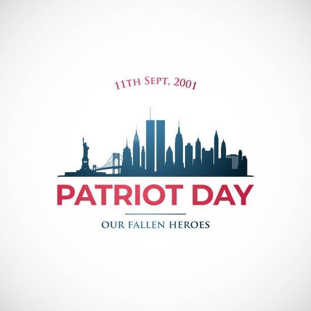 September 11, Patriot day in USA. Our fallen heroes. Vector banner New York skyline for remembrance day. September 11, Patriot day in USA. Our fallen heroes. Vector banner New York skyline for remembrance day. anniversary silhouettes stock illustrations
