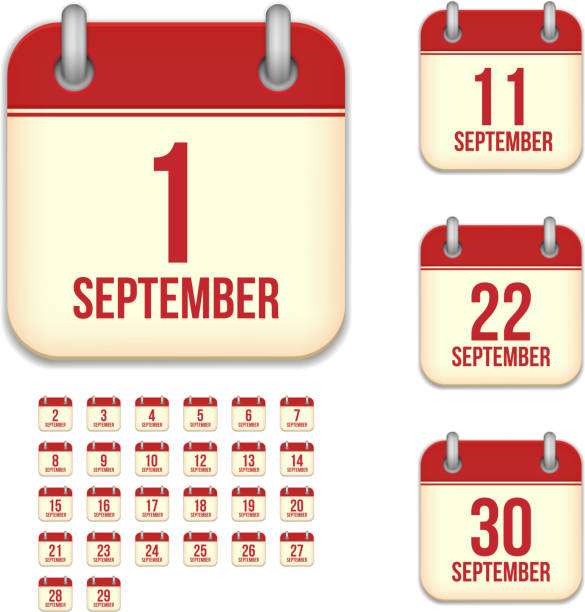 September days. Vector calendar icons eps10 file contain transparent objects and clipping masks 12 17 months stock illustrations