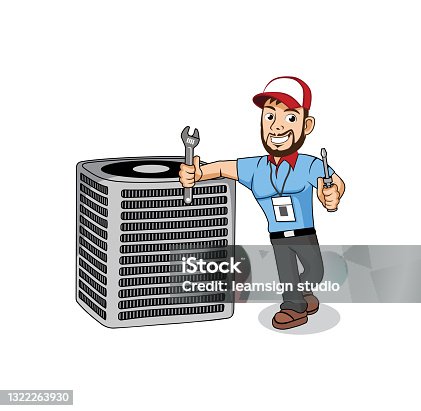 istock HVAC service cartoon character design illustration 1322263930