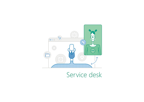 Service Desk Illustration Stock Vektor Art Und Mehr Bilder Von