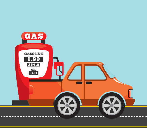 ilustraciones, imágenes clip art, dibujos animados e iconos de stock de estación de servicio  - gas pump