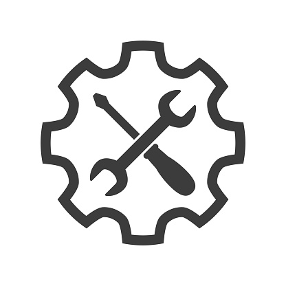 Service Tool Vector Icon On White Background Stock Illustration