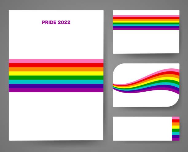 ustaw odznakę, tag, kartę dla gay pride 2022, szablon rainbow flag lgbtqia. różnorodność e inkluzywność. banery dumy ze znakiem flagi lgbt. ilustracja wektorowa, kolorowe obramowanie ramki izolowane białe tło - progress pride flag stock illustrations