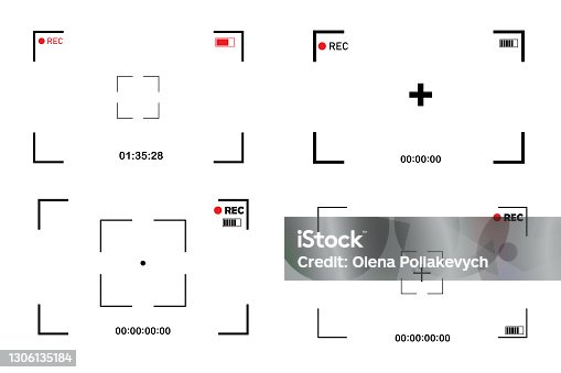 istock Set camera screen on white background. Camera icon. Photo frame. Vector illustration. Stock image. EPS 10. 1306135184