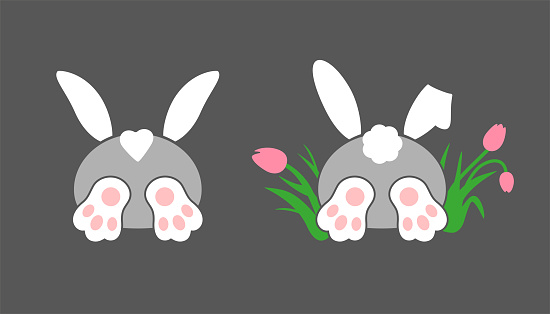 Set Easter bunnies 02
