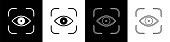 istock Set Eye scan icon isolated on black and white background. Scanning eye. Security check symbol. Cyber eye sign. Vector Illustration 1253641261