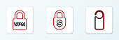 istock Set line Please do not disturb, Lock VPN and Money lock icon. Vector 1367387809