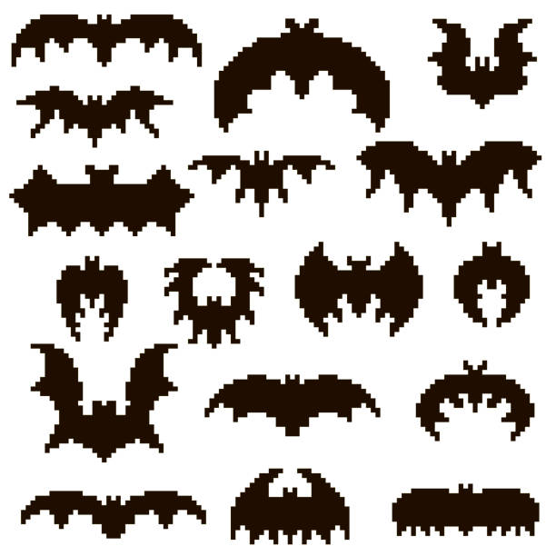 Set Of 17 Of Bats In Pixels