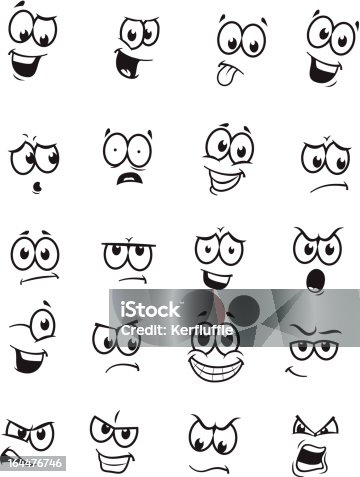 istock Set of 20 cartoon faces 164476746