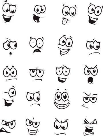 Set of 20 cartoon faces