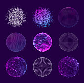 Set of 3D Elements - particles, lines and blocks