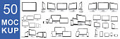 Set of 50 mockups fore technology devices with empty display - stock vector