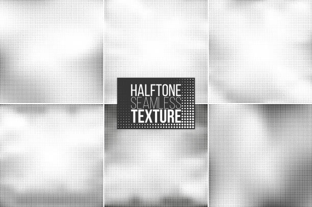 Set of 6 halftone seamless vector backgrounds Set of 6 halftone seamless vector backgrounds. Abstract halftone effect for your design newspaper texture stock illustrations