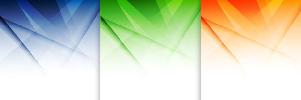 テキストのコピースペースを持つ白い背景に抽象的な青、緑、オレンジ、多角形のデザインのセット。 - デジタルグリーン点のイラスト素材／クリップアート素材／マンガ素材／アイコン素材