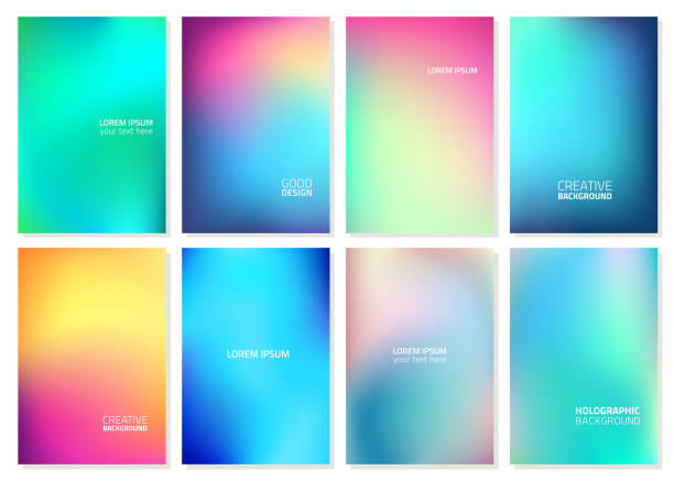 Set of Abstract Blur Defocused Colorful Background. Abstract design template for brochures, flyers, magazine, business card, branding, banners, headers, book covers, notebooks background vector  gradient stock illustrations