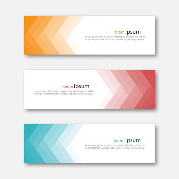Set of abstract design banner template. Set of abstract design banner template. Three different colors. Vector illustration. business borders stock illustrations