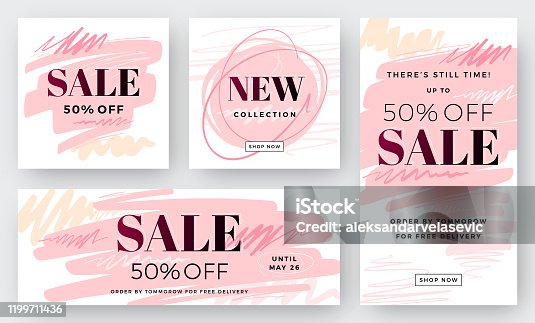 istock Set of Abstract Sale Backgrounds 1199711436