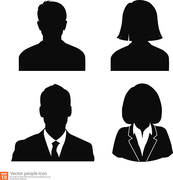 Set of avatar profile picture Set of vector men and women with business avatar profile picture icon silhouettes stock illustrations