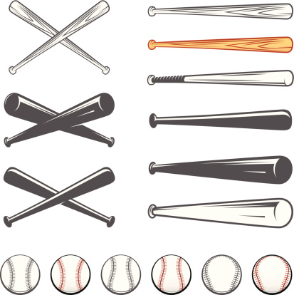 Set of baseball club emblem design elements.