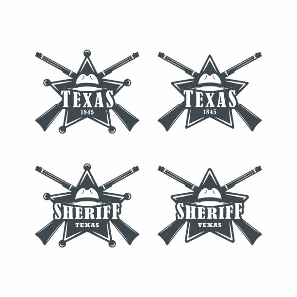 Police Star Badge Cartoons Illustrations, Royalty-Free Vector Graphics