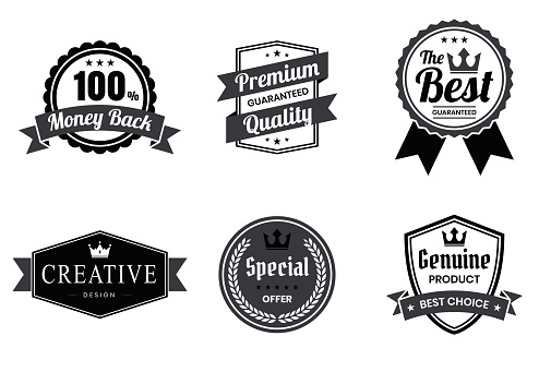 Set of Black Badges and Labels - Design Elements