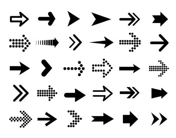 Set of black vector arrows. Arrows flat style - stock vector. Set of black vector arrows. Arrows flat style - stock vector. traffic arrow sign stock illustrations