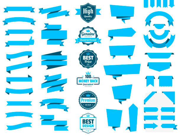 Set of Blue ribbons, banners, badges and labels, isolated on a blank background. Elements for your design, with space for your text. Vector Illustration (EPS10, well layered and grouped). Easy to edit, manipulate, resize or colorize. Please do not hesitate to contact me if you have any questions, or need to customise the illustration. http://www.istockphoto.com/portfolio/bgblue